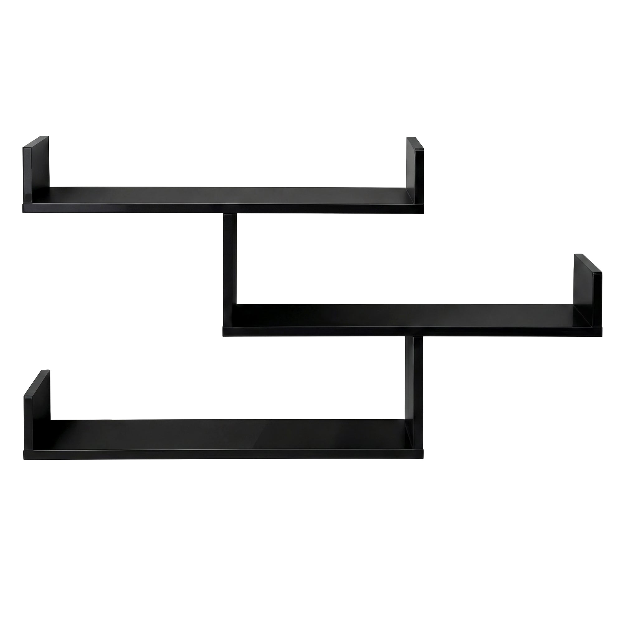 Artiss Floating Wall Shelf 3 Tier Black FURNI-N-WALL-01-BK