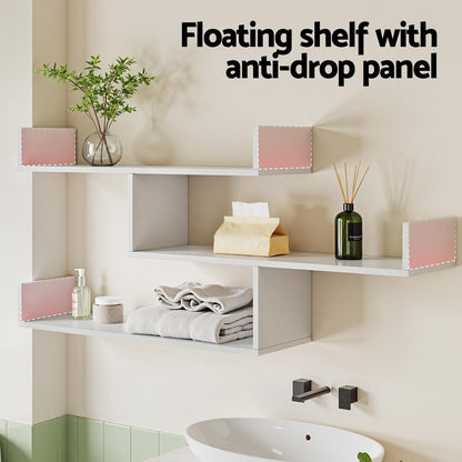 Artiss Floating Wall Shelf 3 Tier White FURNI-N-WALL-01-WH