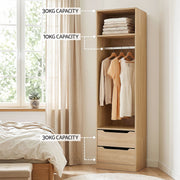 Artiss Wardrobe Clothes Closet Storage Organizer Pine FURNI-N-WR01-2D-WD-AB
