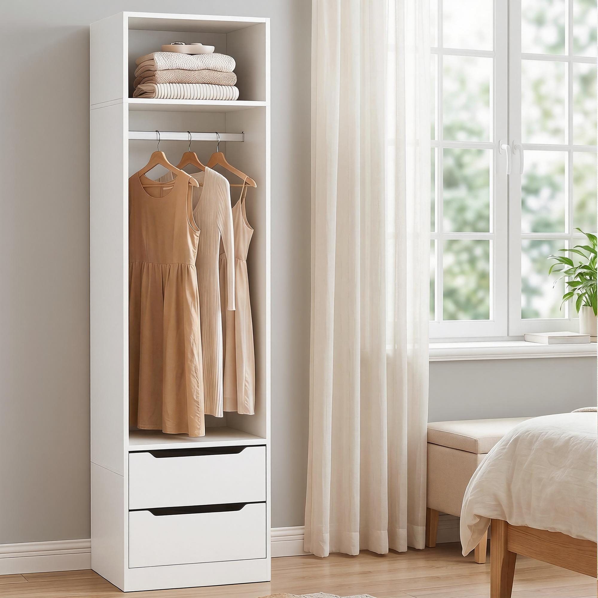 Artiss Wardrobe Clothes Closet Storage Organizer White FURNI-N-WR01-2D-WH-AB