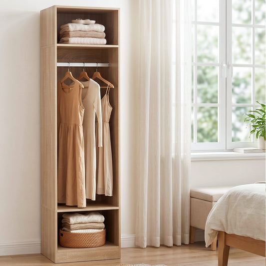 Artiss Wardrobe Clothes Closet Storage Organizer Shelf Pine FURNI-N-WR02-WD-AB