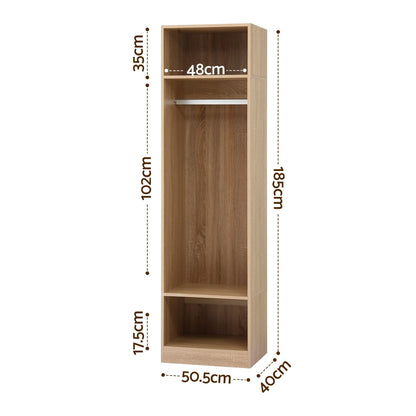 Artiss Wardrobe Clothes Closet Storage Organizer Shelf Pine FURNI-N-WR02-WD-AB