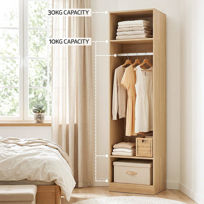 Artiss Wardrobe Clothes Closet Storage Organizer Shelf Pine FURNI-N-WR02-WD-AB