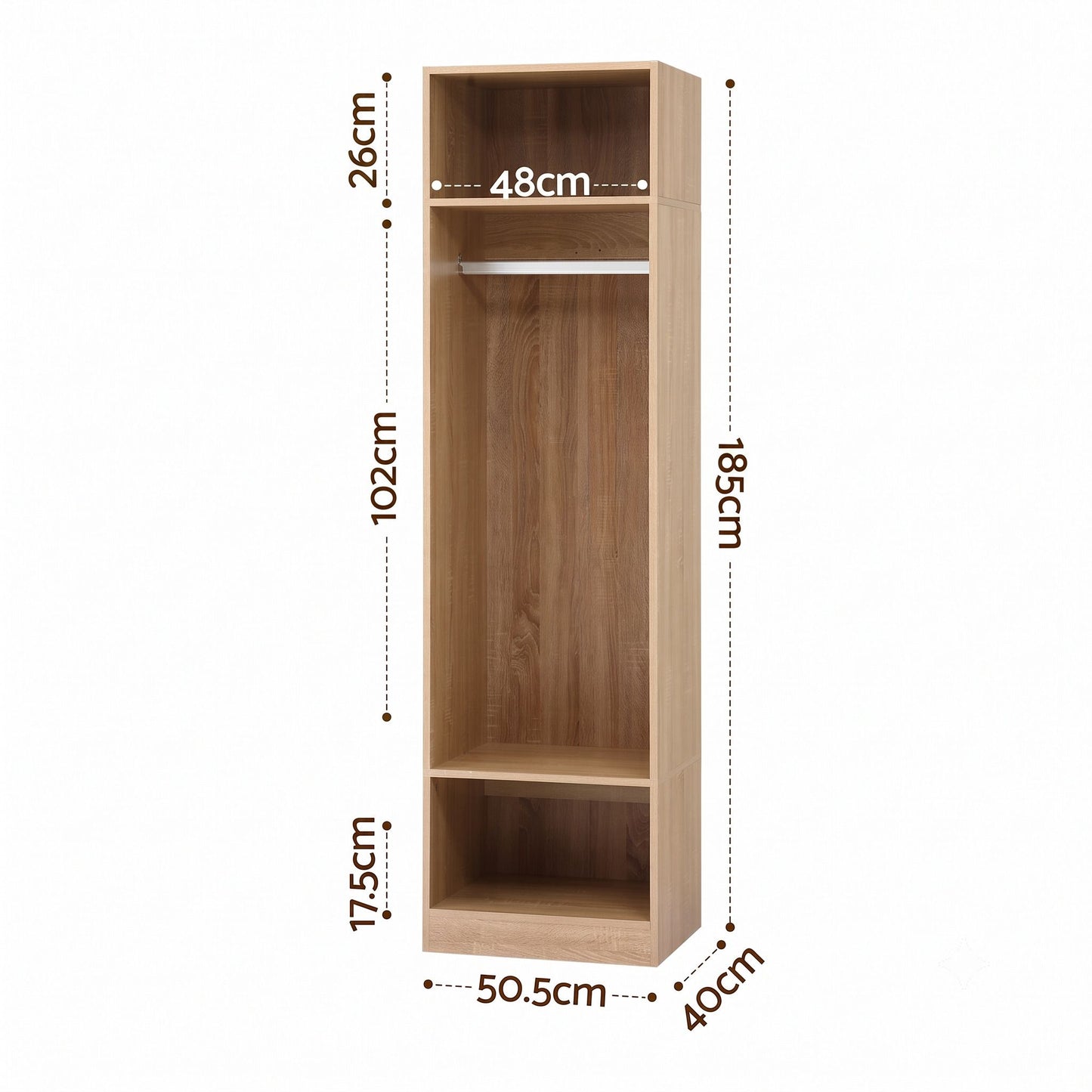 Artiss Wardrobe Clothes Closet Storage Organizer Shelf Pine