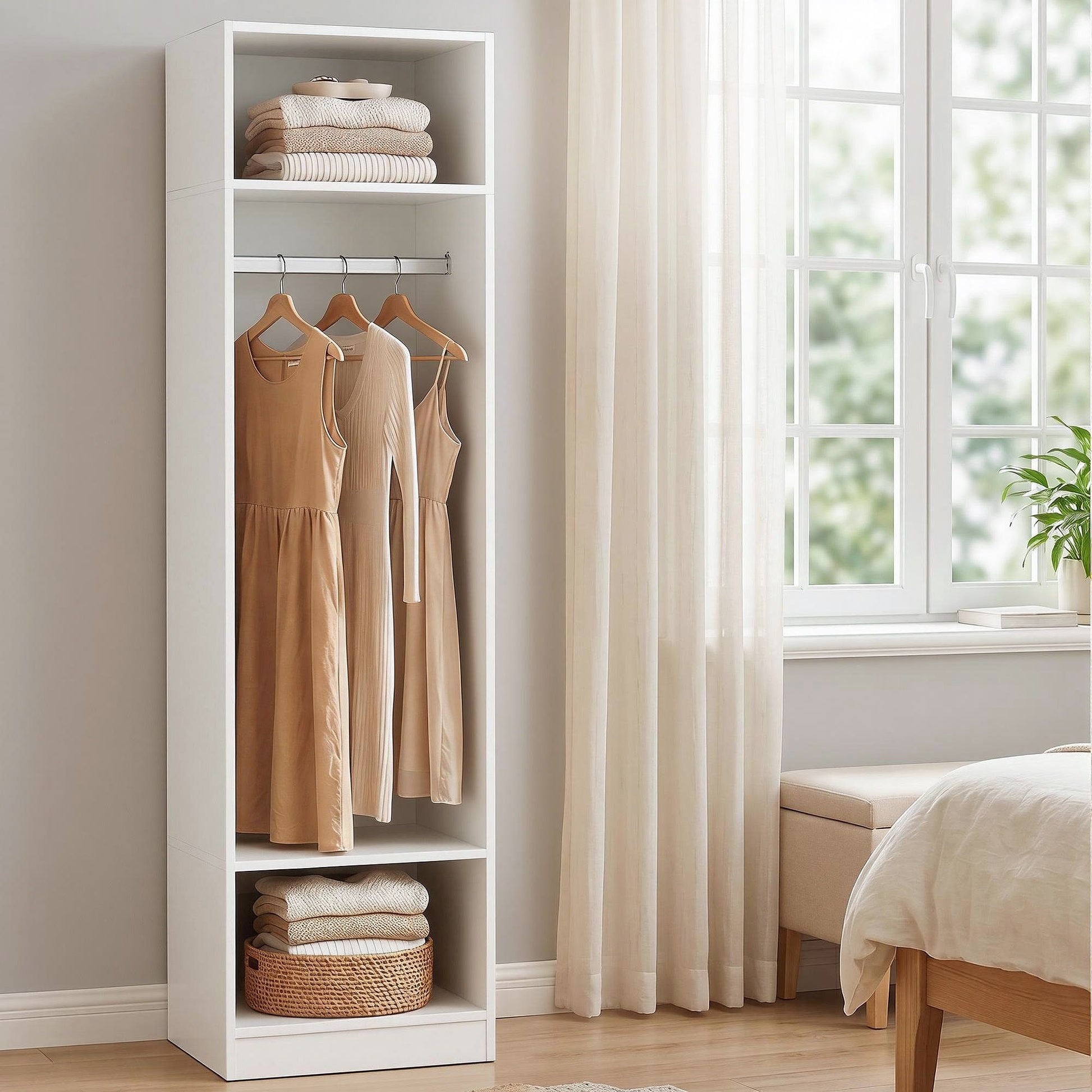 Artiss Wardrobe Clothes Closet Storage Organizer Shelf White FURNI-N-WR02-WH-AB