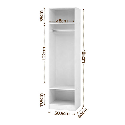 Artiss Wardrobe Clothes Closet Storage Organizer Shelf White FURNI-N-WR02-WH-AB