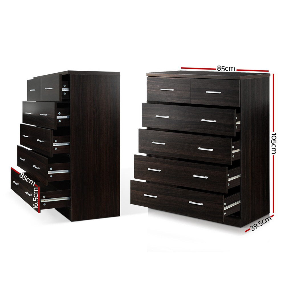 Artiss 6 Chest of Drawers - ANDES Walnut FURNI-NEW-DT-AB
