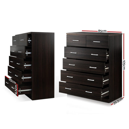 Artiss 6 Chest of Drawers - ANDES Walnut FURNI-NEW-DT-AB