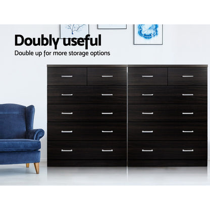 Artiss 6 Chest of Drawers - ANDES Walnut FURNI-NEW-DT-AB