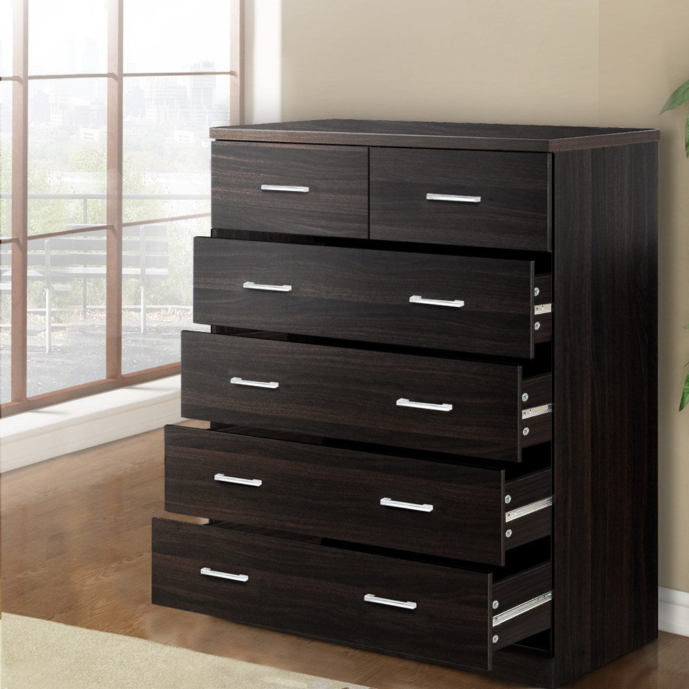 Artiss 6 Chest of Drawers - ANDES Walnut FURNI-NEW-DT-AB