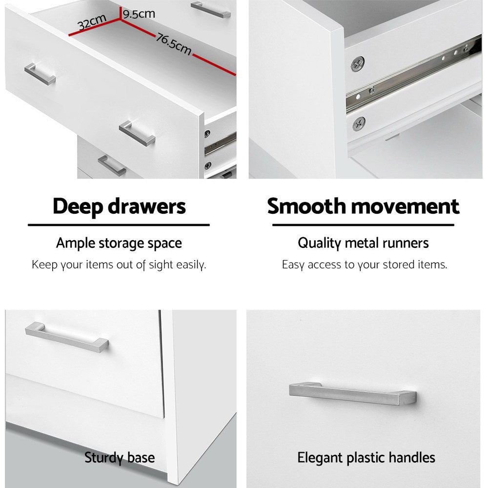 Artiss 6 Chest of Drawers - ANDES White FURNI-NEW-DT-WH-AB