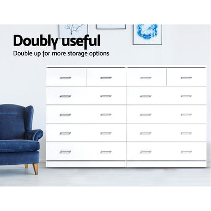Artiss 6 Chest of Drawers - ANDES White FURNI-NEW-DT-WH-AB