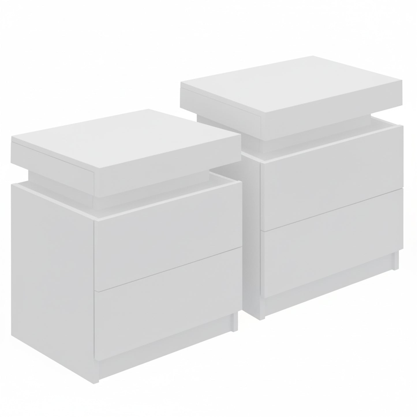 Artiss 2X Bedside Table 2 Drawers Lift-up Storage White FURNI-O-BS-02-WHX2
