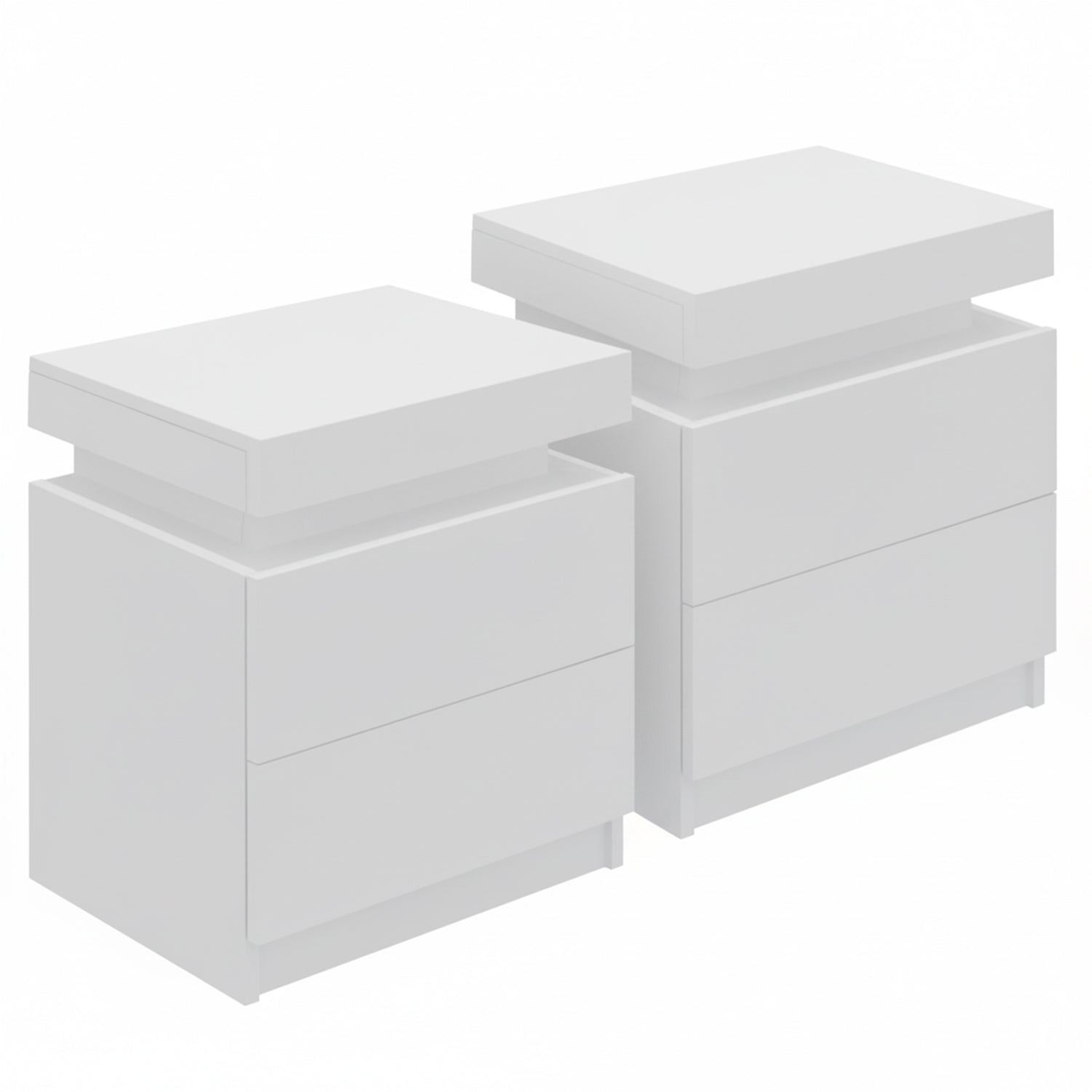 Artiss 2X Bedside Table 2 Drawers Lift-up Storage White FURNI-O-BS-02-WHX2