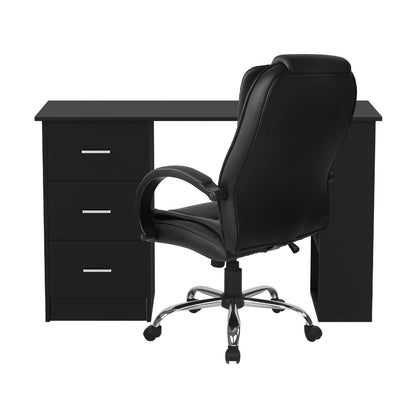 Artiss Computer Desk 120cm Executive Office Chair Set PU Leather High Back Black FURNI-O-DESK-CHAIR-9127-BK
