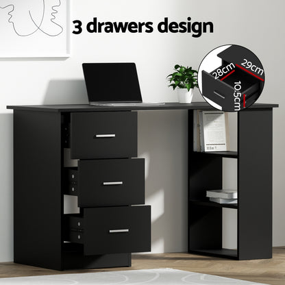 Artiss Computer Desk 120cm Executive Office Chair Set PU Leather High Back Black FURNI-O-DESK-CHAIR-9127-BK