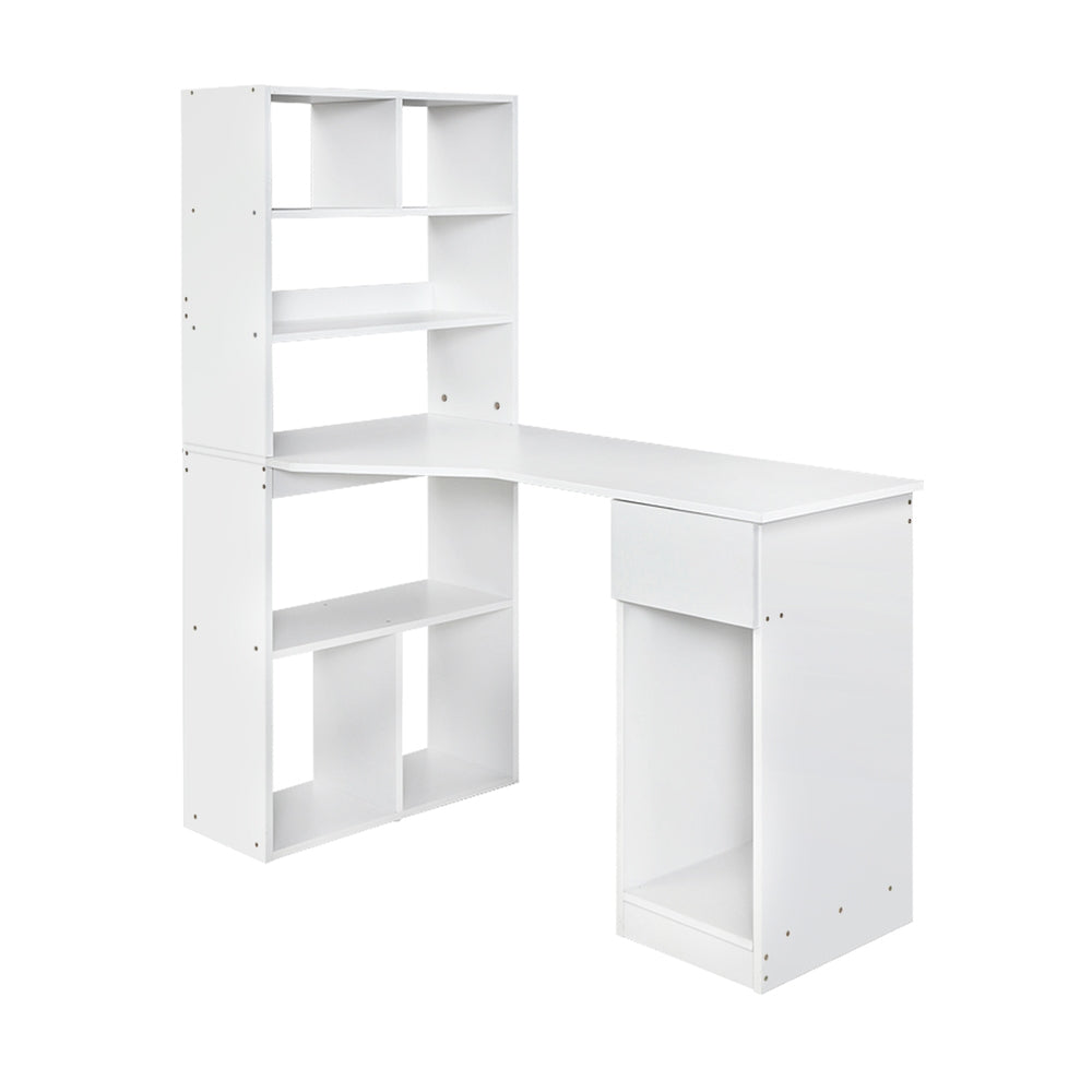 Artiss Computer Desk Bookshelf Drawer Cabinet White 120CM FURNI-O-DESK01-WH-AB