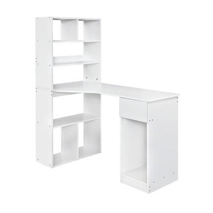 Artiss Computer Desk Bookshelf Drawer Cabinet White 120CM FURNI-O-DESK01-WH-AB