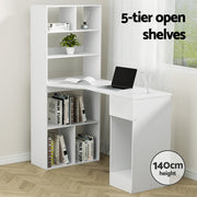 Artiss Computer Desk Bookshelf Drawer Cabinet White 120CM FURNI-O-DESK01-WH-AB