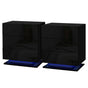 Artiss 2x Bedside Table LED 3 Drawers - MORI Black FURNI-O-LED-BS-02-BKX2