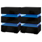 Artiss 2x Bedside Table LED 3 Drawers - LUMI Black FURNI-O-LED-BS-03-BKX2