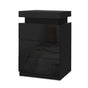 Artiss Bedside Table LED 3 Drawers - COLEY Black FURNI-O-LED-BS-3D-BK