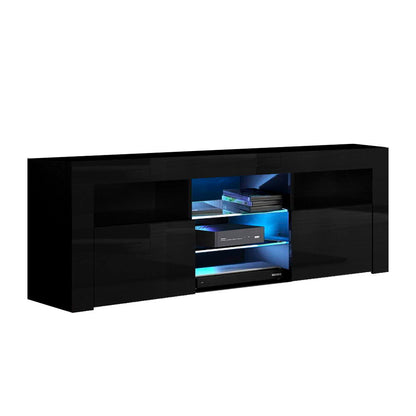 Artiss Entertainment Unit TV Cabinet LED 160cm Black Bobi FURNI-O-LED-TV160-BK-AB