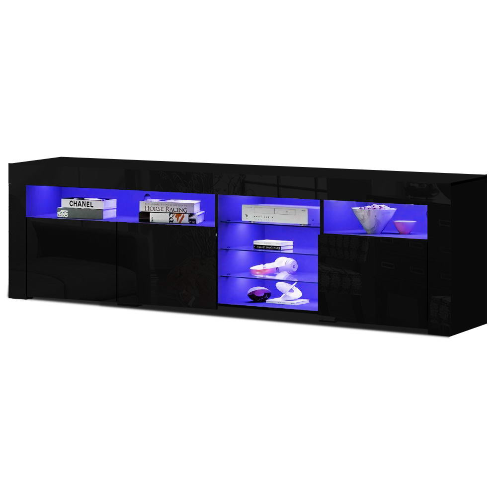 Artiss Entertainment Unit TV Cabinet LED 180cm Black Bobi FURNI-O-LED-TV180-BK-AB