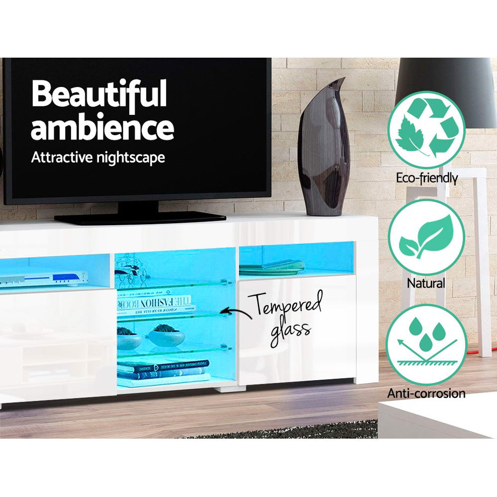 Artiss Entertainment Unit TV Cabinet LED 180cm White Bobi FURNI-O-LED-TV180-WH-AB