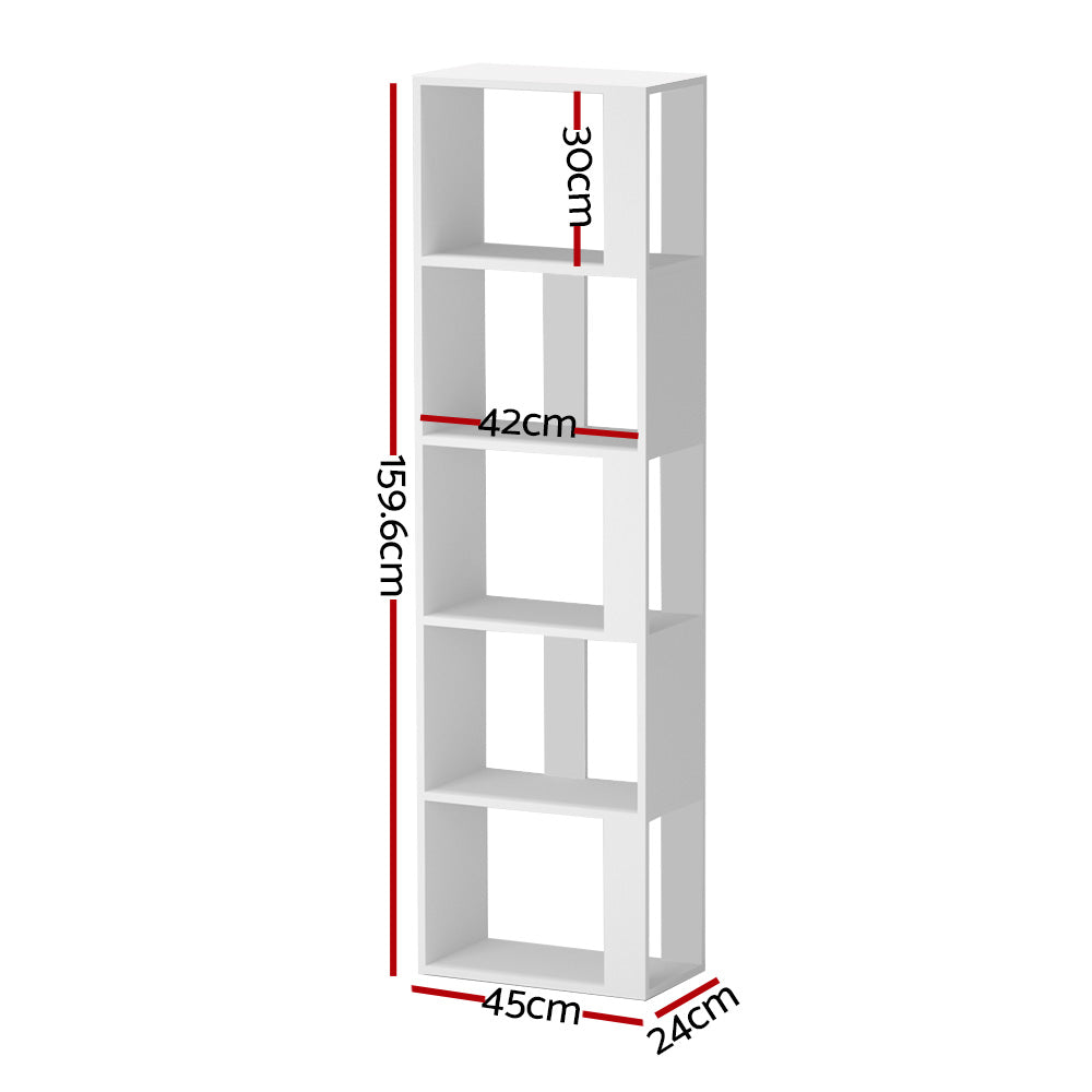 Artiss Bookshelf 5 Tiers - LINA White FURNI-O-SHELF-01-WH