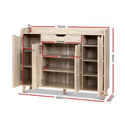 Artiss Shoe Rack Cabinet 26 Pairs Adjustable Pine Cissy FURNI-O-SHOE-120-WD-AB