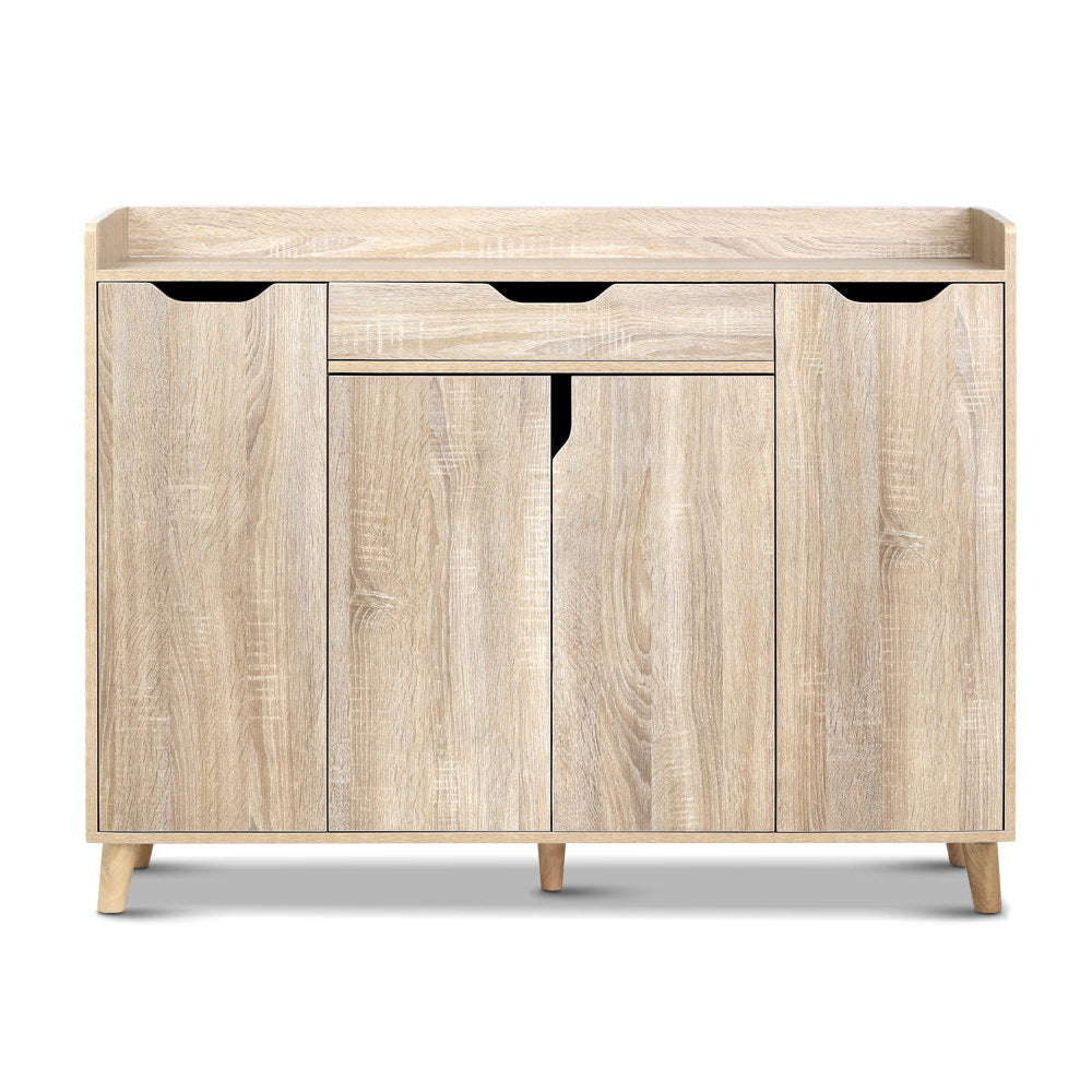 Artiss Shoe Rack Cabinet 26 Pairs Adjustable Pine Cissy FURNI-O-SHOE-120-WD-AB