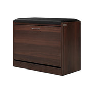 Artiss Shoe Rack Cabinet Bench15 Pairs Walnut Kyla FURNI-O-SHOE-BEN01-WAL