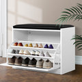 Artiss Shoe Rack Cabinet Bench 15 Pairs White Kyla FURNI-O-SHOE-BEN01-WH