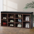 Artiss Shoe Rack Cabinet Bench 10 Cubes - Walnut FURNI-O-SHOE-BEN102-WAL