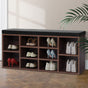 Artiss Shoe Rack Cabinet Bench 10 Cubes - Walnut FURNI-O-SHOE-BEN102-WAL