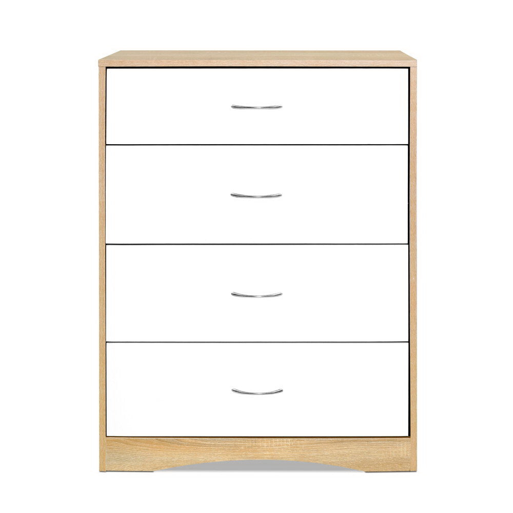 Artiss 4 Chest of Drawers - BURL FURNI-O-TBOY-01-WHWD-AB
