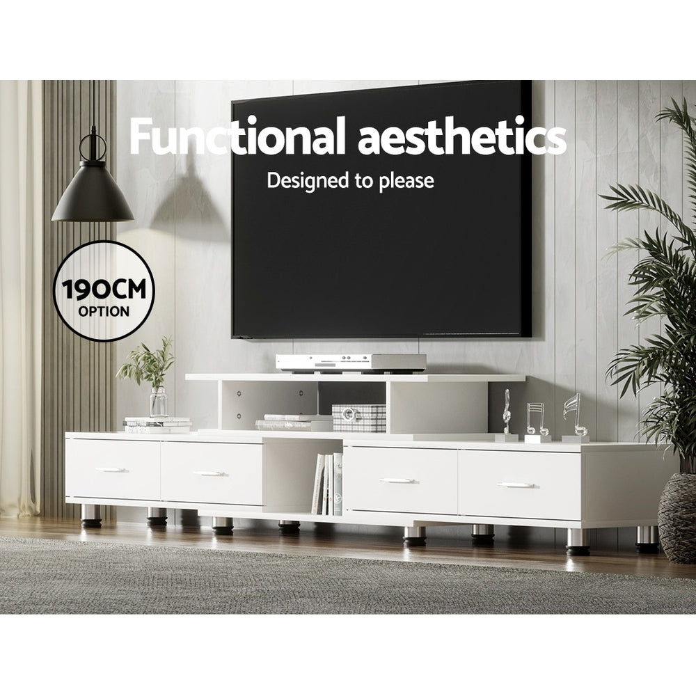 Artiss TV Cabinet Entertainment Unit Extendable 160CM To 220CM White FURNI-O-TV-220-WH-AB