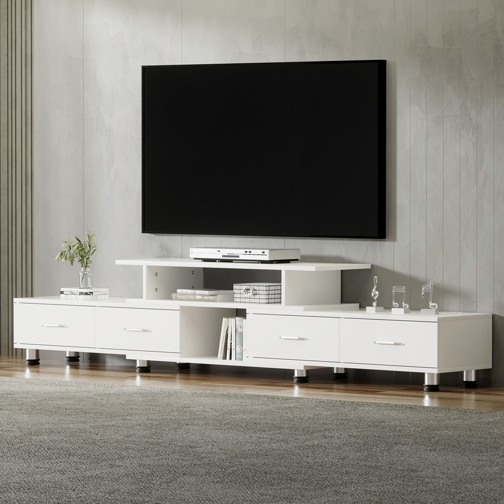 Artiss TV Cabinet Entertainment Unit Extendable 160CM To 220CM White FURNI-O-TV-220-WH-AB