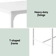 Artiss Bar Table Dining Desk High Kitchen Shelf Metal Legs Cafe Pub White FURNI-P-BAR-TAB-01-WH