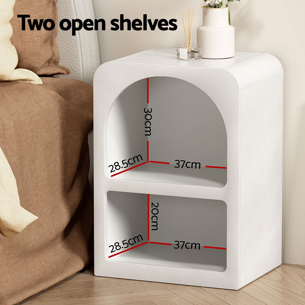 Artiss Bedside Table Shelves Side End Table Storage Nightstand White ARCHED FURNI-P-BS-01-WH