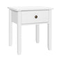 Artiss Bedside Table 1 Drawer - BOW White FURNI-P-BSIDE-1D-WH