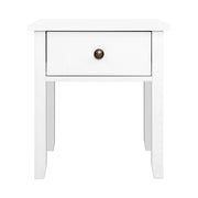 Artiss Bedside Table 1 Drawer - BOW White FURNI-P-BSIDE-1D-WH