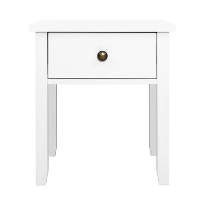 Artiss Bedside Table 1 Drawer - BOW White FURNI-P-BSIDE-1D-WH