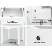 Artiss Bedside Table 1 Drawer - BOW White FURNI-P-BSIDE-1D-WH