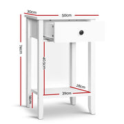 Artiss Bedside Table 1 Drawer with Shelf - BOWIE White FURNI-P-BSIDE-1D1S-WH
