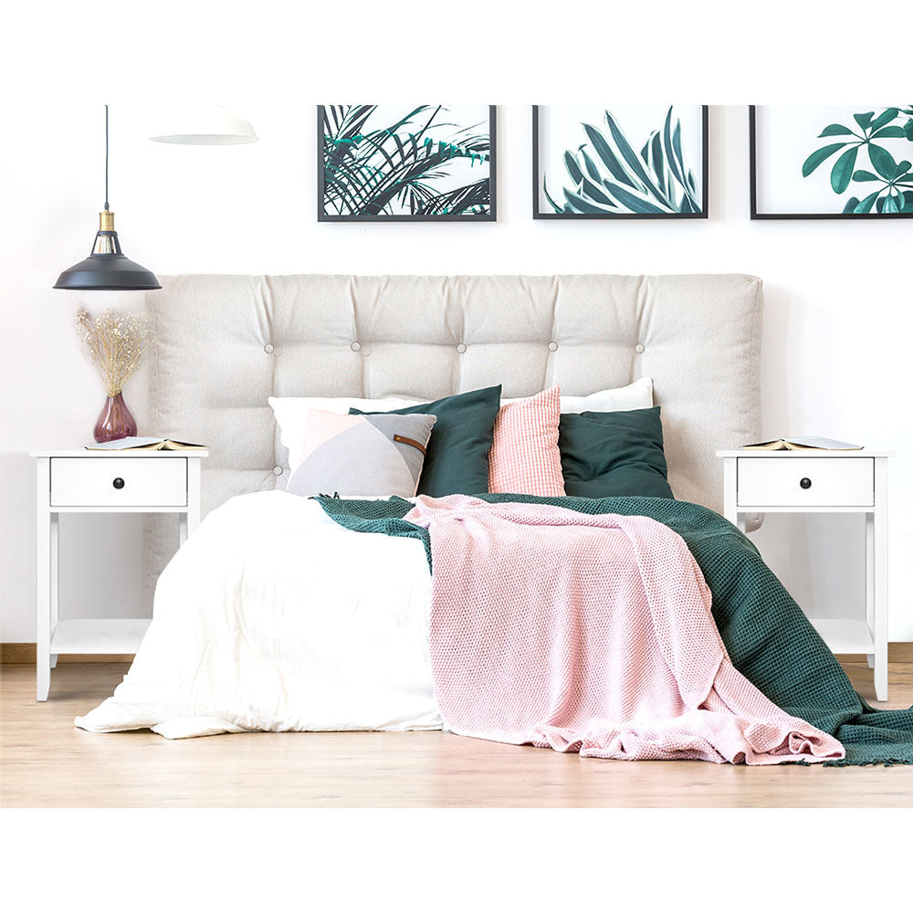 Artiss Bedside Table 1 Drawer with Shelf - BOWIE White FURNI-P-BSIDE-1D1S-WH