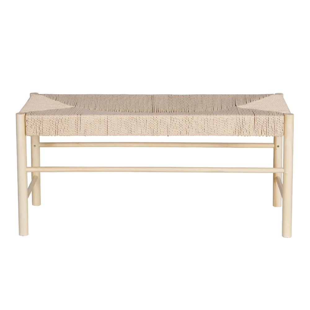 Artiss Dining Bench Paper Rope Seat Wooden Chair 100cm FURNI-P-DIN-BEN-01-WD