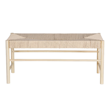 Artiss Dining Bench Paper Rope Seat Wooden Chair 100cm FURNI-P-DIN-BEN-01-WD