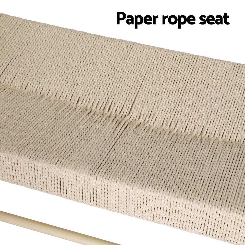 Artiss Dining Bench Paper Rope Seat Wooden Chair 100cm FURNI-P-DIN-BEN-01-WD